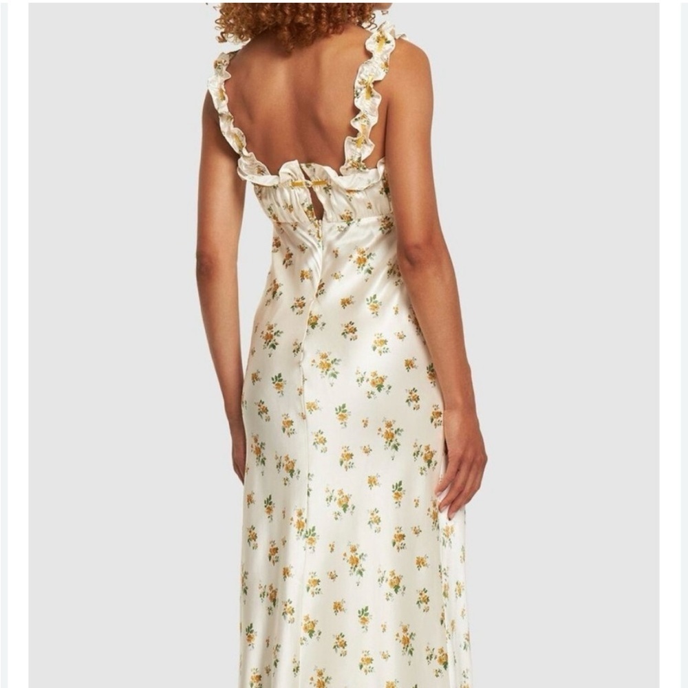Reformation The Erdem Silk Floral Ruffled Midi Dress - Picture 3 of 7